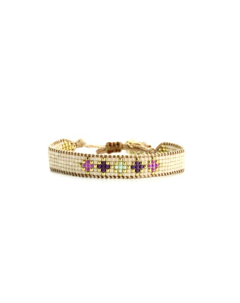 Bracelet Pretty Woman Alba mauve, violet orchidée, vert d'eau, doré