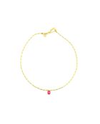 Collier June  rose, doré