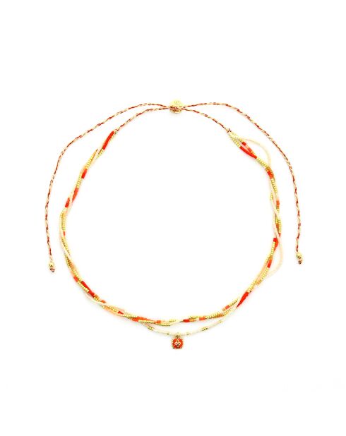 Sautoir July  corail, doré