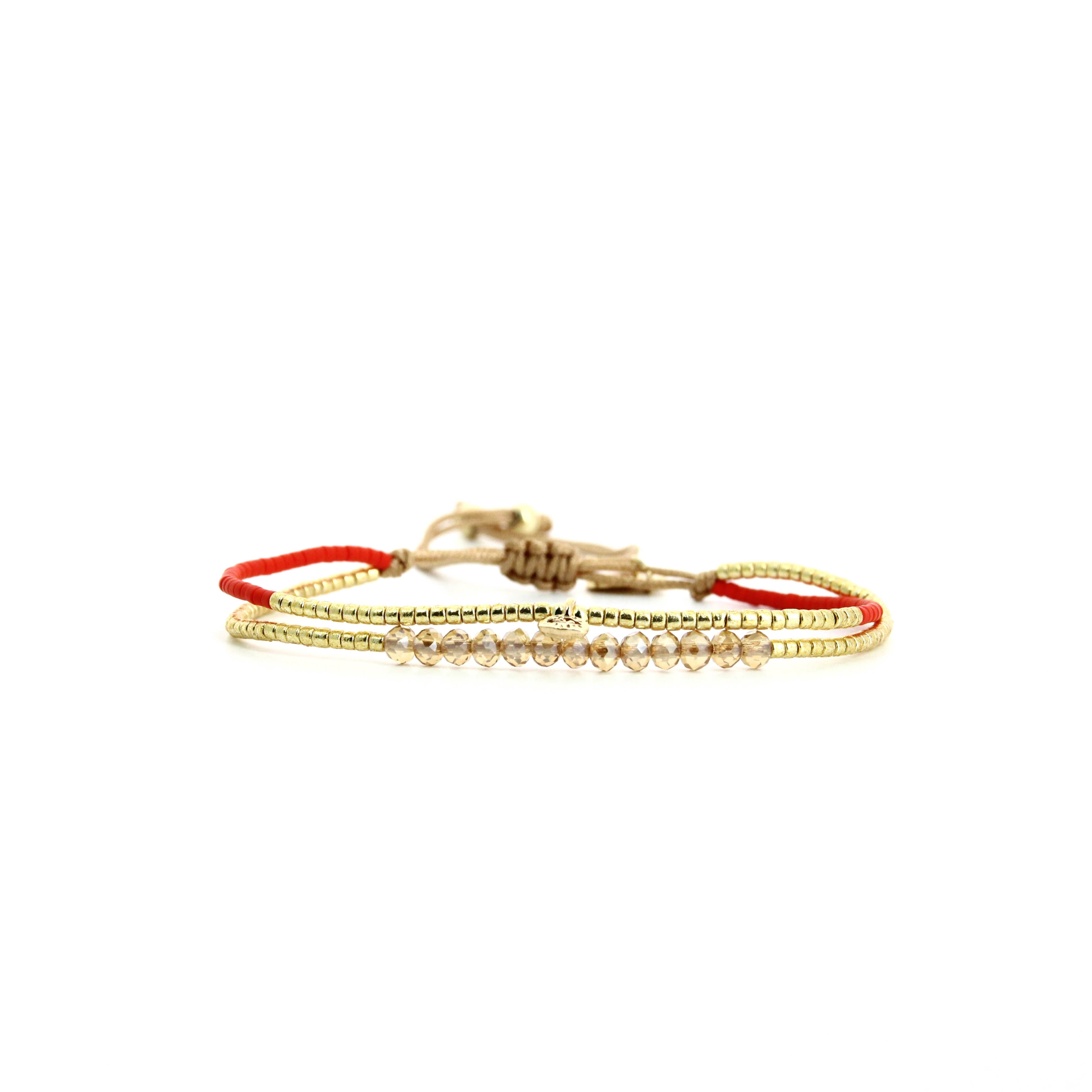 Bracelet Perles Saumon Corail Pour Mariage Ou Soirée - Style Ethnique, Neuf Avec étiquettes