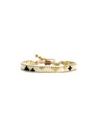 Bracelet Sable Noir Célia noir, blanc, nacre, doré