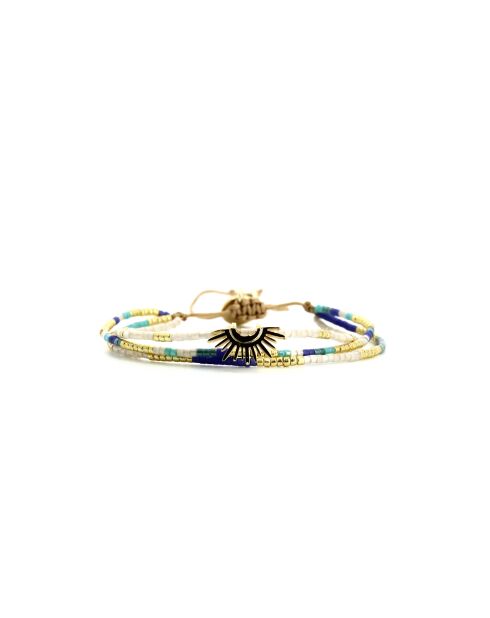 Bracelet Blue Curaçao Saly bleu, turquoise, doré