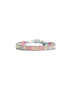 Bracelet Rainbow Kiss Lina rose fluo, corail rosé fluo, vert fluo, argent