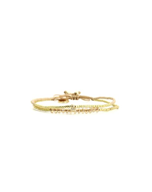 Bracelet White Coconut Ella caramel, vanille, nacre, doré