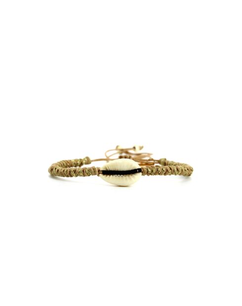 Bracelet Sable Noir Léa noir, blanc, nacre, doré