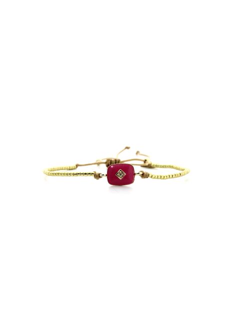 Bracelet Salvador De Bahia Alix rose fluo, corail rosé fluo, vert fluo, doré