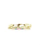 Bracelet Salvador De Bahia Léonie rose fluo, corail rosé fluo, vert fluo, doré