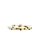 Bracelet Sable Noir Agathe noir, blanc, nacre, doré