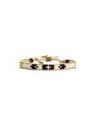 Bracelet Sable Noir Lina noir, blanc, nacre, doré