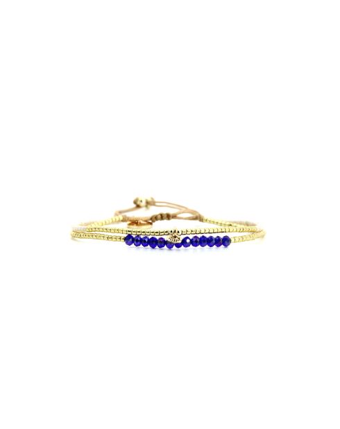 Bracelet Bonifacio Sunset Ella bleu royal, rose fluo, saumon, caramel, doré
