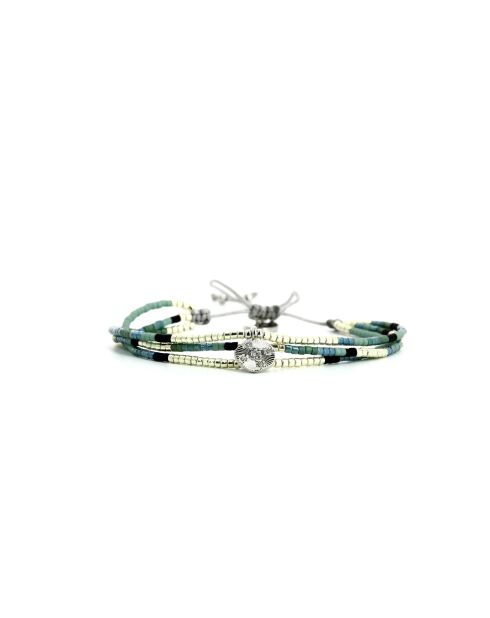 Bracelet Calanque d'En Vau Emy Vert turquoise, noir, argent
