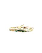 Bracelet Sweet Cactus Alma vert émeraude, rose pastel, vert d'eau, nacre, doré