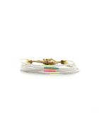 Bracelet Salvador De Bahia Victoire rose fluo, corail rosé fluo, vert fluo, doré
