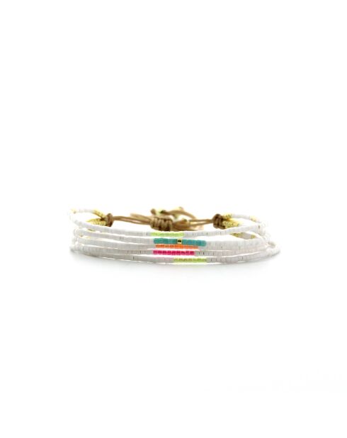 Bracelet Salvador De Bahia Victoire rose fluo, corail rosé fluo, vert fluo, doré