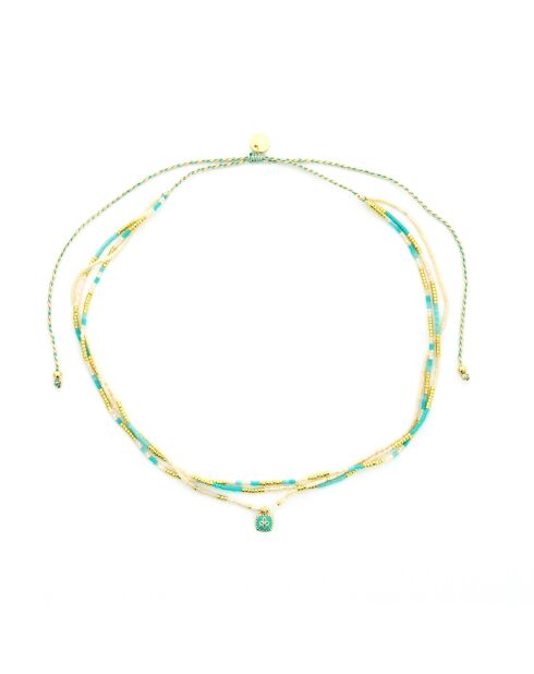Sautoir July  turquoise, doré