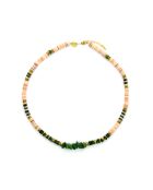 Collier Alison  saumon, vert, doré