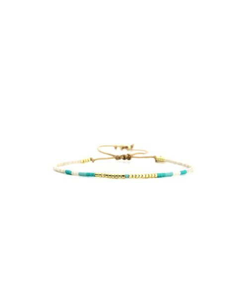 Bracelet Bora Bora Alice Turquoise, blanc, doré