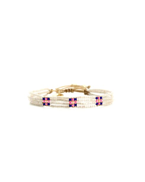 Bracelet Bonifacio Sunset Rose bleu royal, rose fluo, saumon, caramel, doré