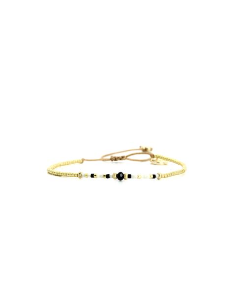 Bracelet Sable Noir Julia noir, blanc, nacre, doré