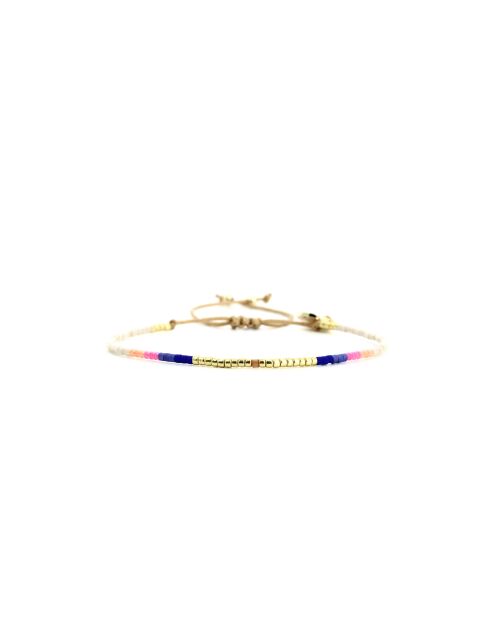 Bracelet Bonifacio Sunset Alice bleu royal, rose fluo, saumon, caramel, doré