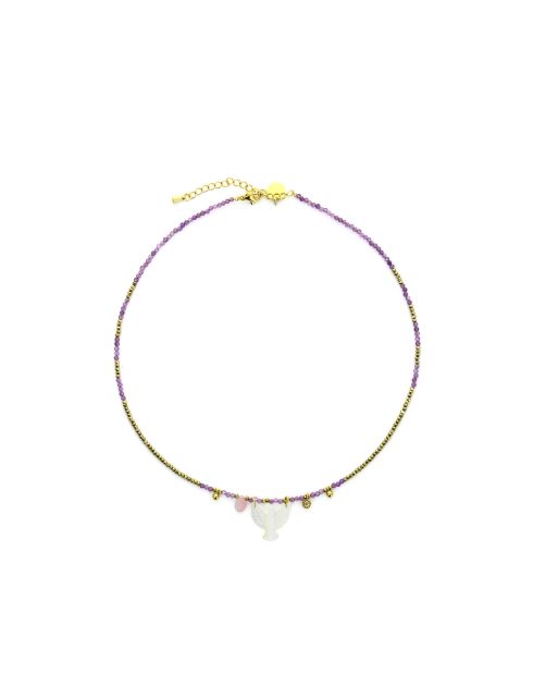 Collier Birdy  mauve