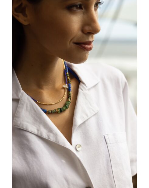 Collier Alison  saumon, multicolore, doré