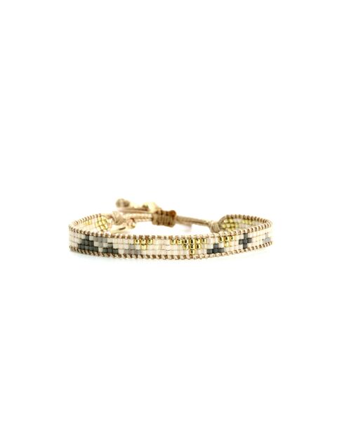 Bracelet Grey Sand Célia Camaïeu de gris, blanc, doré