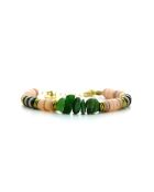 Bracelet Alison  saumon, vert, doré