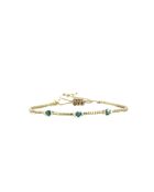 Bracelet Émeraude Paradise Nina vert émeraude, bleu, champagne, doré