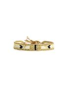 Bracelet Sable Noir Ines noir, blanc, nacre, doré