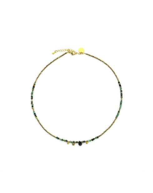 Collier Gabrielle  turquoise, doré