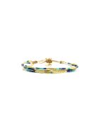 Bracelet Blue Curaçao Agathe bleu, turquoise, doré