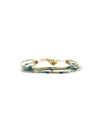 Bracelet Émeraude Paradise Agathe vert émeraude, bleu, champagne, doré