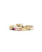 Bracelet Spaggia Rosa Célia mauve, rose fluo, saumon fluo, nacre, doré