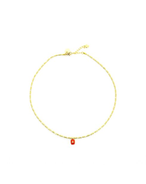 Collier June  corail, doré