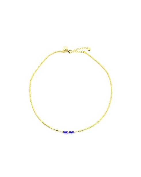 Collier May  bleu, doré