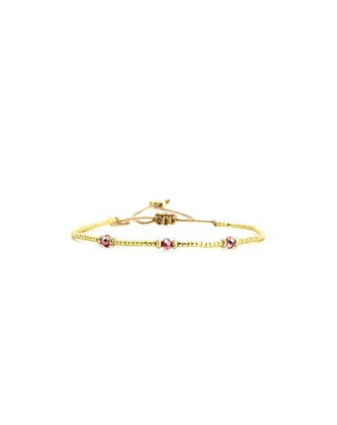 Bracelet Plum Bubble Nina prune, rose poudré, nacre, doré