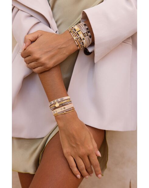 Bracelet Grey Sand Alya Camaïeu de gris, blanc, doré