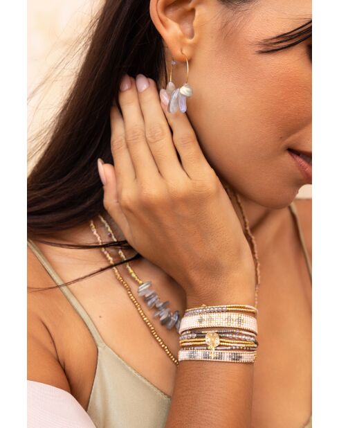 Bracelet Grey Sand Alya Camaïeu de gris, blanc, doré