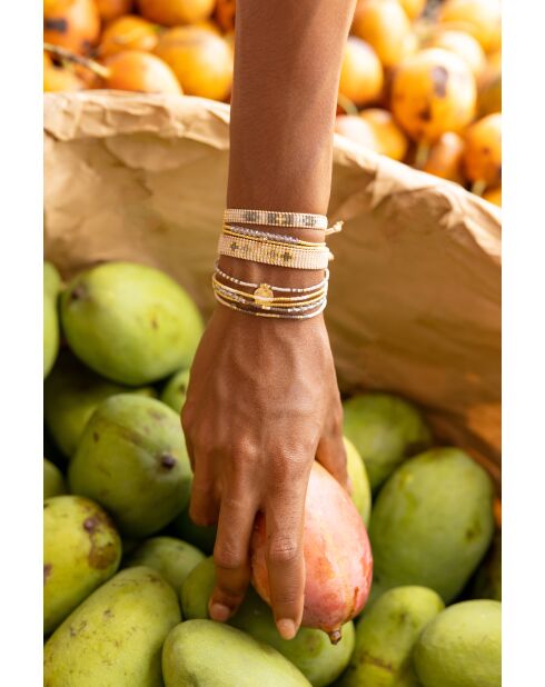 Bracelet Grey Sand Alya Camaïeu de gris, blanc, doré