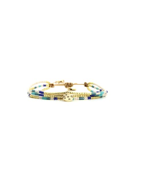 Bracelet Blue Curaçao Emy bleu, turquoise, doré