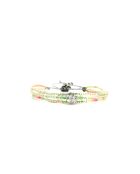Bracelet Rainbow Kiss Swen rose fluo, corail rosé fluo, vert fluo, argent