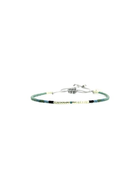 Bracelet Calanque d'En Vau Alice Vert turquoise, noir, argent