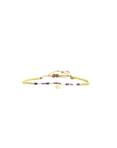 Bracelet Pretty Woman Ness mauve, violet orchidée, vert d'eau, doré