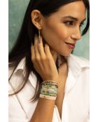 Bracelet Turquoise Paradise Joy turquoise, vert émeraude, mauve, nacre, doré