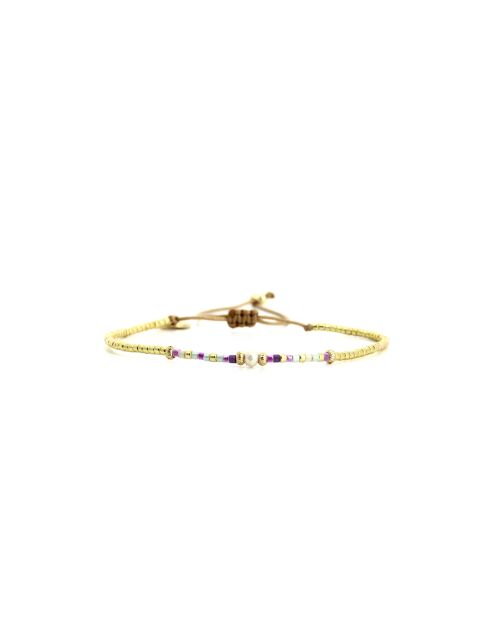 Bracelet Pretty Woman Julia mauve, violet orchidée, vert d'eau, doré
