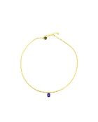 Collier June  bleu roi, doré