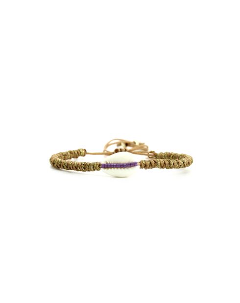 Bracelet Turquoise Paradise Léa turquoise, vert émeraude, mauve, nacre, doré