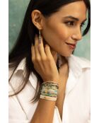 Bracelet Turquoise Paradise Léa turquoise, vert émeraude, mauve, nacre, doré