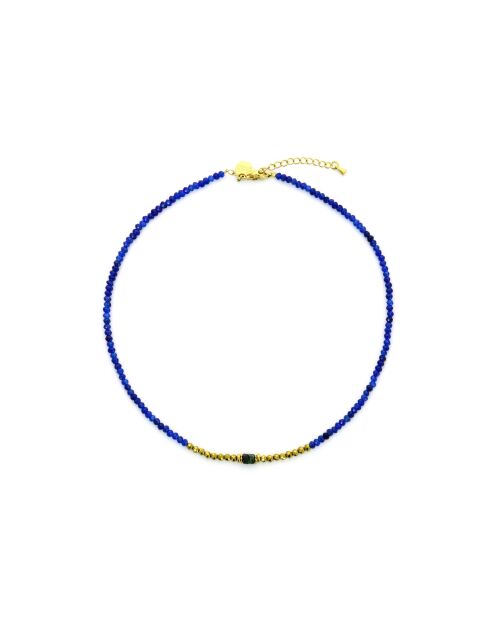 Collier Rim  bleu, doré